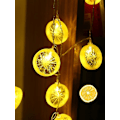 Miniatyrbild 1 av 4: 2023 Ny uppgraderad LED citron fe-ljus, sommarfrukt dekoration för bröllopsfest, 3m 20 lampor, batteridriven (gul)