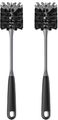 Långskaftad flaskb borste, flexibel skrubbborste för vattenflaskor, glasvaror, muggar, svart, 2-pack - Jxlgv
