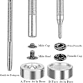 Miniatyrbild 4 av 4: 120 Set Läder Knappar Kit 6 Färg Metall Knappar Med 4 st Fästverktyg