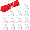 Miniatyrbilde 1 av 3: 12 stk. Hjort Elg Jul Serviettringer Sett med 12, Gull Jule Serviettringer for Middagsfest Ferie Bryllup Thanksgiving Jul Nyttår (sølv)
