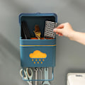 Miniatyrbild 4 av 4: Moln Raindrop Ätpinnehållare Med Lock Väggmonterad Organiseringslåda För Förvaring Av Bordsartiklar