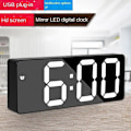 Miniatyrbild 2 av 5: Modern skrivbordsdigitalklocka för rum fyrkantig ensidig sängbords LED digital väckarklocka för sovrum（JY-HC-1）