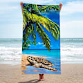 Miniatyrbild 2 av 5: Antisandstrandhandduk, mikrofiberbadhandduk, multifunktionell och hållbar, lämplig för simbassäng, strand, vattenpark, gym, yogastudio (m)