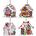 Miniatyrbild 1 av 5: Jul Pepparkakshus Prydnad Miniatyr Julgodis Hus Pepparkaka Dekor Pepparkaka C