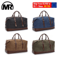Miniatyrbild 2 av 5: Markroyal Canvas Läder Herr Resväskor Handbagage Resväskor Herr Duffelväskor Handväska Resväska Stor Weekendväska Övernattning（Kaffebrun medium）