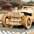 Miniatyrbillede 2 af 4: ROKR Army Jeep 3D træpuslespil mekanisk modelbyggesæt julegave til voksne