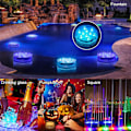 Miniatyrbild 5 av 5: Badkar bubbelpool lampor, 2 st nedsänkbara LED-lampor med fjärrkontroll, vattentäta