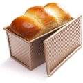 Miniatyrbillede 1 af 4: Til 450g dej toastbrød bageform kage brødform form bageform med låg (guld rektangel bølge)