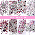 Miniatyrbild 3 av 5: Nagelkonst Paljetter Glitter, 8 Lådor/set Ros Guld Rosa Nagel Flakes Färgglada Blandade Nagel Glitter