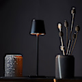 Miniatyrbillede 4 af 5: Dæmpbar trådløs bordlampe 3-vejs aluminium trådløs lampe til læsning (sort)