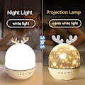 Miniatyrbilde 5 av 5: Baby Projektor Nattlys Musikalsk Lys for Barn 360 Rotasjon 8 Sanger 6 Projeksjonsfilmer Stjerner Projektorlampe
