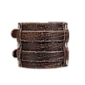 Miniatyrbillede 2 af 3: Herre Læder Dobbelt Spænde Armbånd Bred