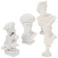 Miniatyrbild 2 av 2: 4-pack grekiska statyer mini grekiska byst staty grekiska byst dekorativt grekiskt huvud (7.00X4.00X3.50CM, vitt)