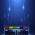 Miniatyrbild 4 av 5: Lång ljudförstärkare, LED-pickupljus, subwoofer, datorbord, Bluetooth-högtalare, lång batteritid (svart)
