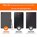 Miniatyrbillede 2 af 5: Passer til Samsung Tab A7 10.4 Tablet Etui Med Penneholder 2020 Model Drop-proof Beskyttende Cover Etui, Stabil Magnetisk Flip-sort