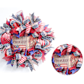 Miniatyrbilde 2 av 3: 4. juli uavhengighetsdag kransdekorasjoner, patriotisk amerikansk krans for inngangsdør veranda vegg vindusdekor
