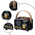 Miniatyrbild 4 av 5: Bärbar retro Bluetooth-högtalare nostalgisk plugin trådlös ljud FM-radio uppgradering lång Bluetooth-högtalare med handtag（Svart）