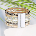 Miniatyrbillede 4 af 5: Livets Træ Armbånd Multilayer Læder Wrap Cuff Bangle Magnetisk Spænde