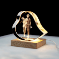 Miniatyrbild 3 av 4: Trä LED-ljusbas för 2d/3d-kristallhantverk - Flerfunktionell fyrkantig USB-belysningsstativ（6）