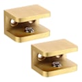 Pikkukuva 2 / 2: 2-pakkaus lasihyllyn pidike portaiden kaide neliön muotoinen lasin kiinnitysteline (3,1 x 2,3 cm, kulta)