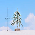 Miniatyrbild 1 av 5: Set med 6 miniatyrkonstgjorda julgranar små konstgjorda julgranar träbas stor tallved för festlig heminredning 15,5 cm