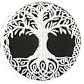 Miniatyrbillede 4 af 4: 2 stk. Træ af liv patch broderi (sort og hvid) mærke krog og løkke mærke patch rygsæk hat jakke vest lomme hundestrop