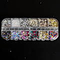Miniatyrbild 1 av 5: 12YP Holografiskt nagelkonstglitter 3d färgglada flingor