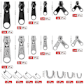 Miniatyrbild 2 av 4: 197 st Zipper Reparationssats, Ersättning Dragkedja Slider Dragkedja Ersättning Med 2 Mini Tänger, För Kläder, Väska, Jackor, Tält, Bagage