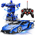 Miniatyrbild 1 av 5: Fjärrkontroll Transform Car Robot Toy Med Ljus Deformation RC Bil 2.4ghz 1:18 Uppladdningsbar 360Rotation Stunt Race Car Leksaker För Barn Pojkar Flickor Ålder 8 9 10 11 År X-mas Semesterleksakspresenter