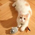 Miniatyrbild 3 av 5: Elektrisk musleksak katt leksak simulering mus med fjäder svans interaktiv husdjursleksak lila