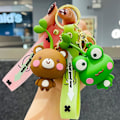 Pikkukuva 2 / 5: Söpö poika tyttö eläin avaimenperät itävät päässä sarjakuvaeläin laukku riipus auton avaimen riipus Kawaii reppu charmit sarjakuva