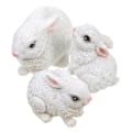 Miniatyrbild 2 av 2: 3-pack miniatyrkanin prydnader i harts - söta påskprydnader (6X4.5X4CM, vit)