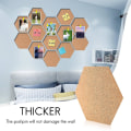 Miniatyrbillede 2 af 5: 6 stk. Hexagon Korkplade Fliser Selvklæbende Tykke Korkplader（Træfarve）
