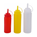 Miniatyrbild 2 av 3: FlkwoH såsflaska, set om 1, påfyllningsbar, 400 ml, klämflaska, plastbehållare（250 ml vit）