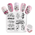Miniatyrbillede 3 af 4: 48 Marmor Blomster Blade Geometrisk Design Negle Stempel Plader Stencil