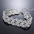 Miniatyrbillede 3 af 5: Rhinestone Choker Halskæde Smykker Justerbar Krave Halskæder Sølv Chokers Til Kvinder Og Piger, Sølv