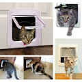 Miniatyrbild 3 av 5: Kattlucka för katt hundar liten kattlucka mikrochip dörr 4 vägs låsbar enkel att installera