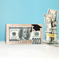 Miniatyrbillede 2 af 4: Pengeholder til graduering 2023 Kontantholderpung DIY Pengeholder til graduering (Blå)
