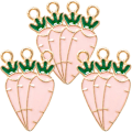 Pikkukuva 2 / 2: 10-osainen pääsiäisen porkkanan riipus DIY porkkanan riipus pääsiäisen korvakorut korutarvikkeet (2X0.4X0.1cm, vaaleanpunainen)