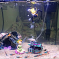 Miniatyrbillede 3 af 4: Action Aquarium Undervands Skattekiste Dykker Levende Ventilation Akvarium Dekoration Sort