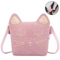 Miniatyrbild 2 av 8: Barnens axelväska flickor, katt crossbody messenger väska, prinsessa mini handväska, PU läder söta små flickväskor