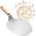 Miniatyrbild 1 av 4: Rostfri trähandtag pizzasked pizza sten pizzasked brödspade kaksked pizzasked