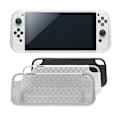 Miniatyrbild 2 av 5: Tpu skyddande hårt läderfodral för Switch Oled Anti-Slip Cover(Svart)