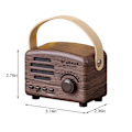Miniatyrbild 3 av 5: Bärbar retro Bluetooth-högtalare nostalgisk plugin trådlös ljud FM-radio uppgradering lång Bluetooth-högtalare med handtag（Brun）