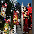 Miniatyrbild 5 av 5: 3 st julstrumpor för juldekorationer 3d julstrumpor presentpåse