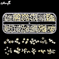 Miniatyrbillede 2 af 5: 3212 Blandet 3d Diy Charm Neglekunst Måne Stjerne Guld Metal Nitte Pigge