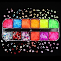 Miniatyrbilde 1 av 5: 12KAX Holografisk neglekunst glitter 3d farge full flak