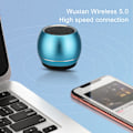 Miniatyrbild 4 av 5: Metall Bluetooth-högtalare, Mini-högtalare, Subwoofer Utomhus Bärbar Bluetooth-högtalare, HIFI Ljudkvalitet, Intelligent Brusreducering（Blå）