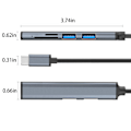 Miniatyrbild 3 av 5: Fem-i-ett multifunktionell kortläsare expansionsdocka bärbar dator hörlurar höghastighets USB expansionsdocka (grå)