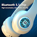 Miniatyrbild 4 av 5: Headset Ljusutsändande Bluetooth-headset Tung bas Mobiltelefon Trådlös Plug-in Sju färger LED Andningsljus Bluetooth-headset 20240576（Vit）